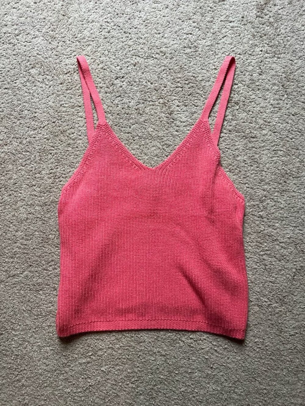 NWOT‎ Frye Pink Knit Crochet Camisole Tank Top Size Large